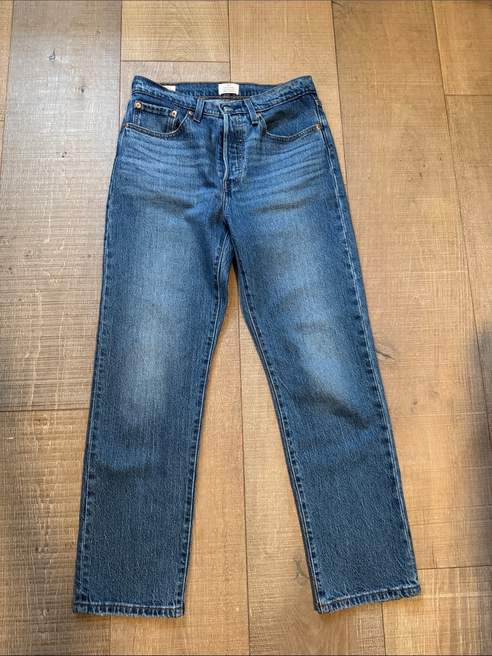 Levi's 501 Original High  Rise Straight Leg Jeans Med Blue Denim NWOT W27 x L28